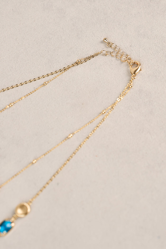 Pearl and Stone Layered Necklace - Multicolour