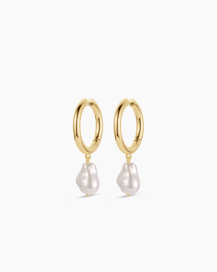 Pearl Cove Hoops || option::18K Gold Plated