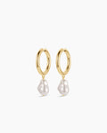 Pearl Cove Hoops || option::18K Gold Plated