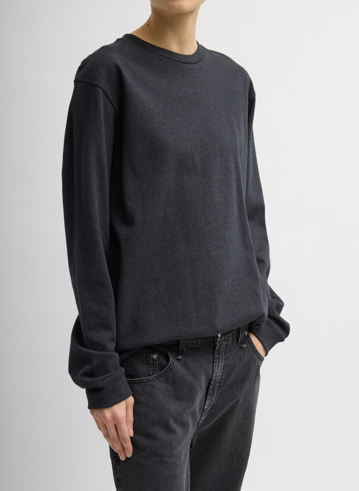 Charcoal Grey Perfect Unisex Long Sleeve T-Shirt - long sleeve, front view on model