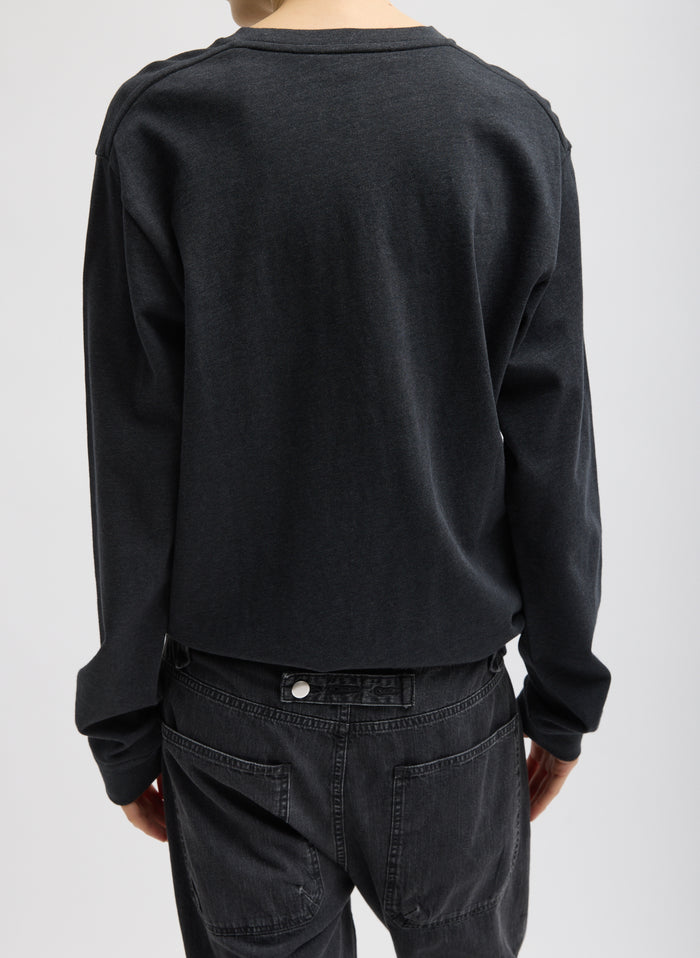 Charcoal Grey Perfect Unisex Long Sleeve T-Shirt - long sleeve, back view on model