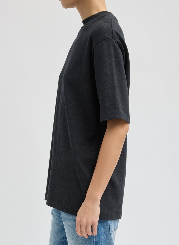 Charcoal Grey Perfect Unisex T-Shirt - side view on model