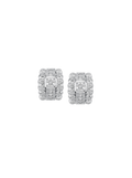 PETITE CRAWFORD EARRINGS IN LAB WHITE SAPPHIRE, RHODIUM COATED BRASS