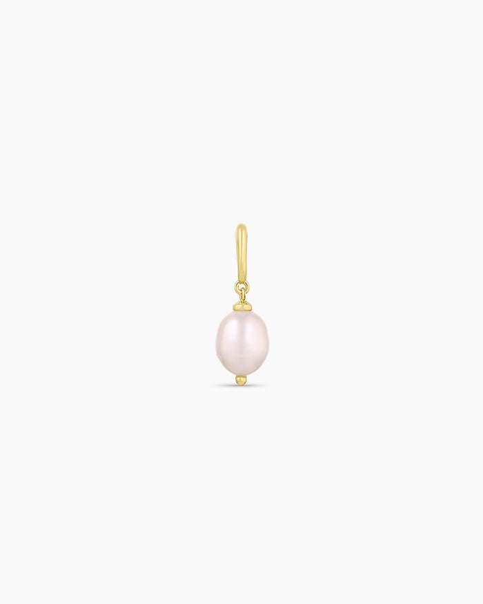 Pink Pearl Parker Charm || option::18K Gold Plated, Pink Freshwater Pearl