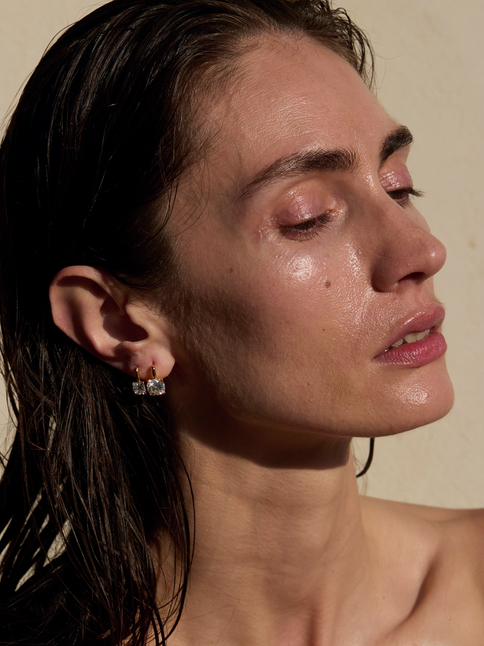 PORTER CUSHION-CUT EARRINGS IN LAB WHITE SAPPHIRE, STERLING SILVER