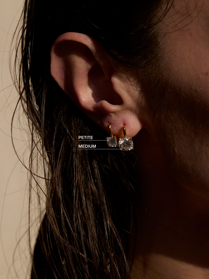 PORTER CUSHION-CUT EARRINGS IN LAB WHITE SAPPHIRE, STERLING SILVER