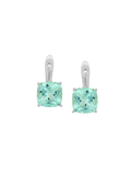 PORTER CUSHION-CUT EARRINGS IN NANO AZURE GREEN, STERLING SILVER