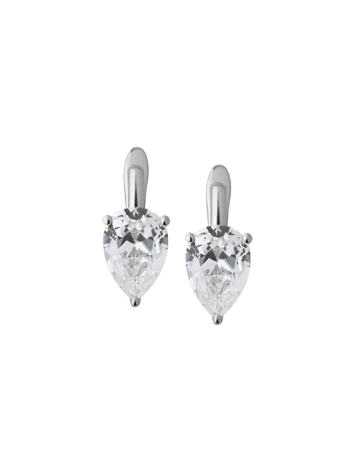 PORTER PEAR-CUT EARRINGS IN LAB WHITE SAPPHIRE, STERLING SILVER