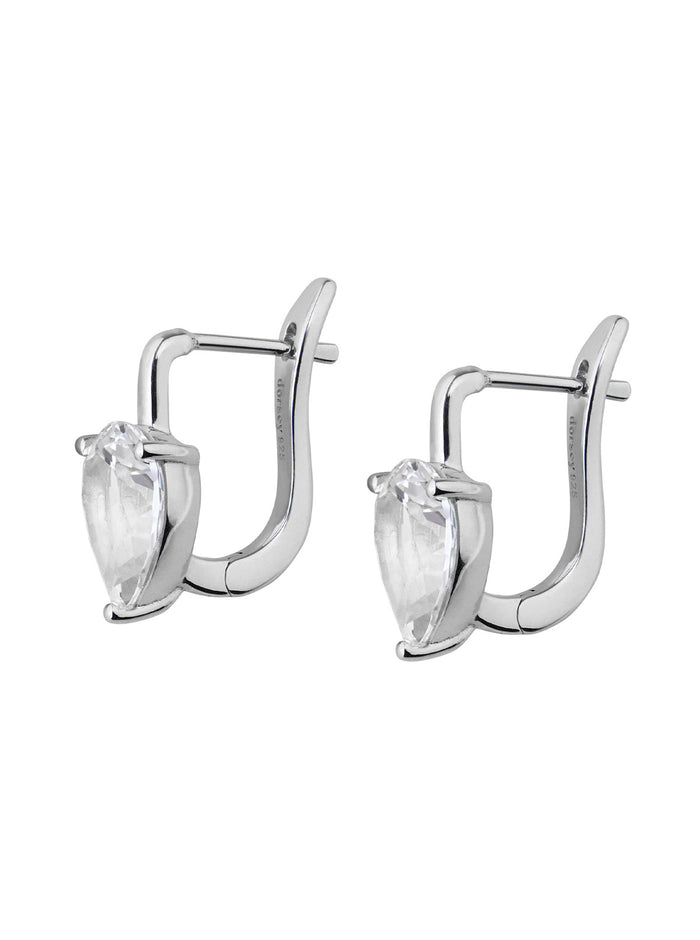 PORTER PEAR-CUT EARRINGS IN LAB WHITE SAPPHIRE, STERLING SILVER