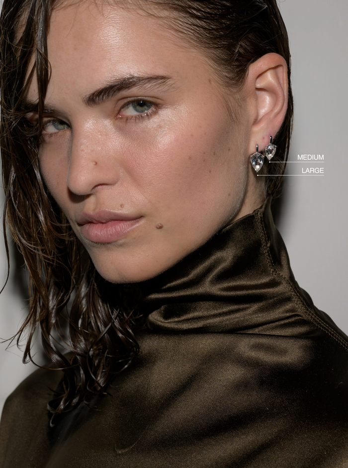 PORTER PEAR-CUT EARRINGS IN LAB WHITE SAPPHIRE, STERLING SILVER