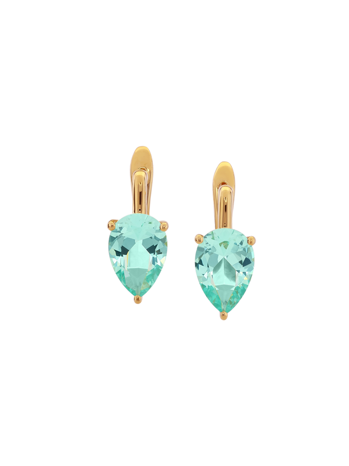 PORTER PEAR-CUT EARRINGS IN NANO AZURE GREEN, 18K GOLD VERMEIL