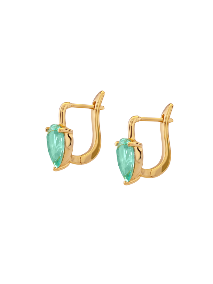 PORTER PEAR-CUT EARRINGS IN NANO AZURE GREEN, 18K GOLD VERMEIL
