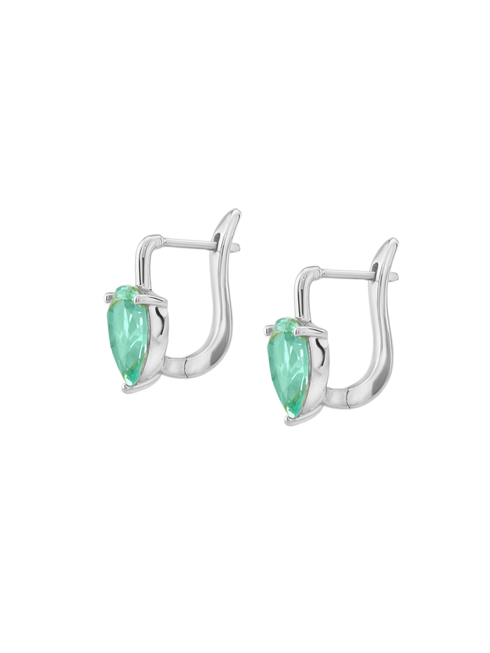 PORTER PEAR-CUT EARRINGS IN NANO AZURE, STERLING SILVER