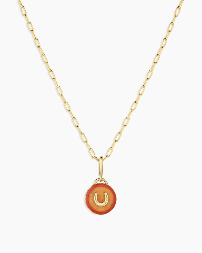 Power Gemstone Parker Charm Necklace Abundance || option::18K Gold Plated