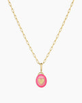 Power Gemstone Parker Charm Necklace Love || option::18K Gold Plated