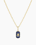 Power Gemstone Parker Charm Necklace Wisdom || option::18K Gold Plated