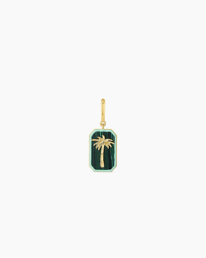 Malachite Palm Parker Charm || option::18K Gold Plated