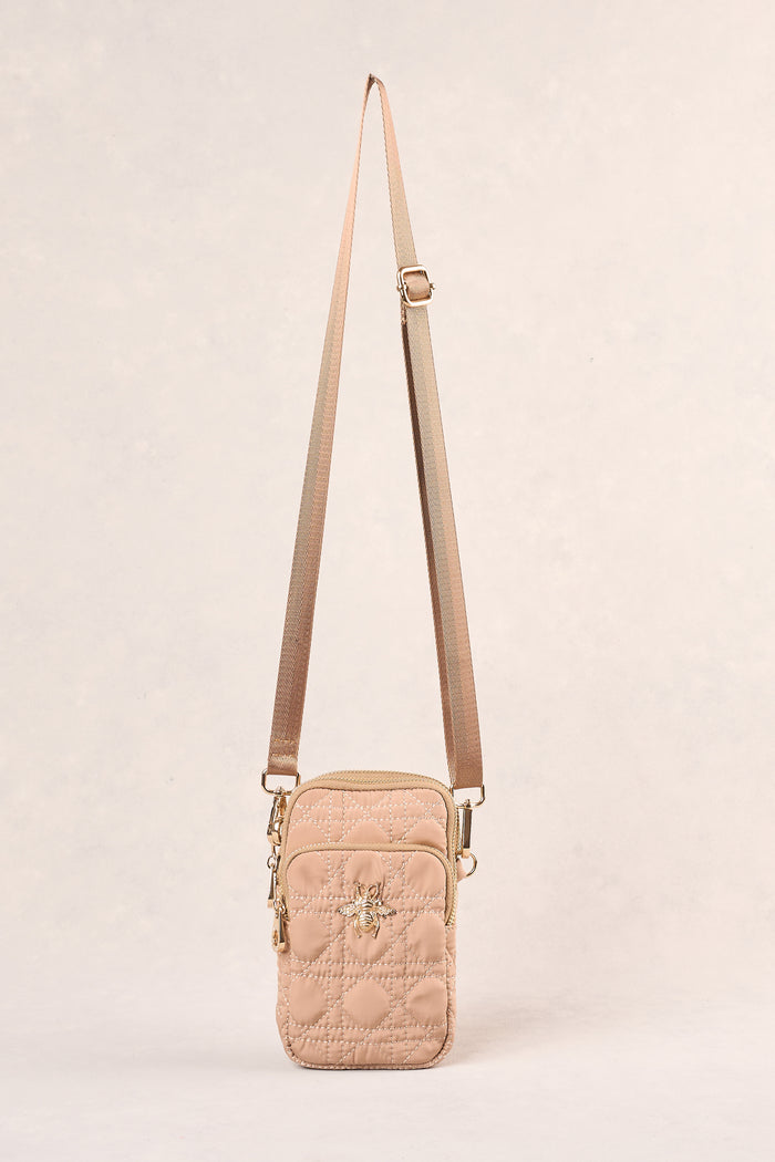 Quilted Phone Bag - Oatmeal
