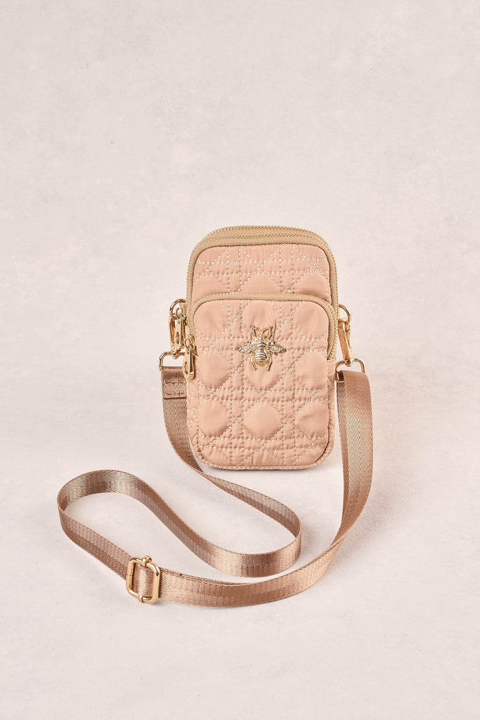 Quilted Phone Bag - Oatmeal