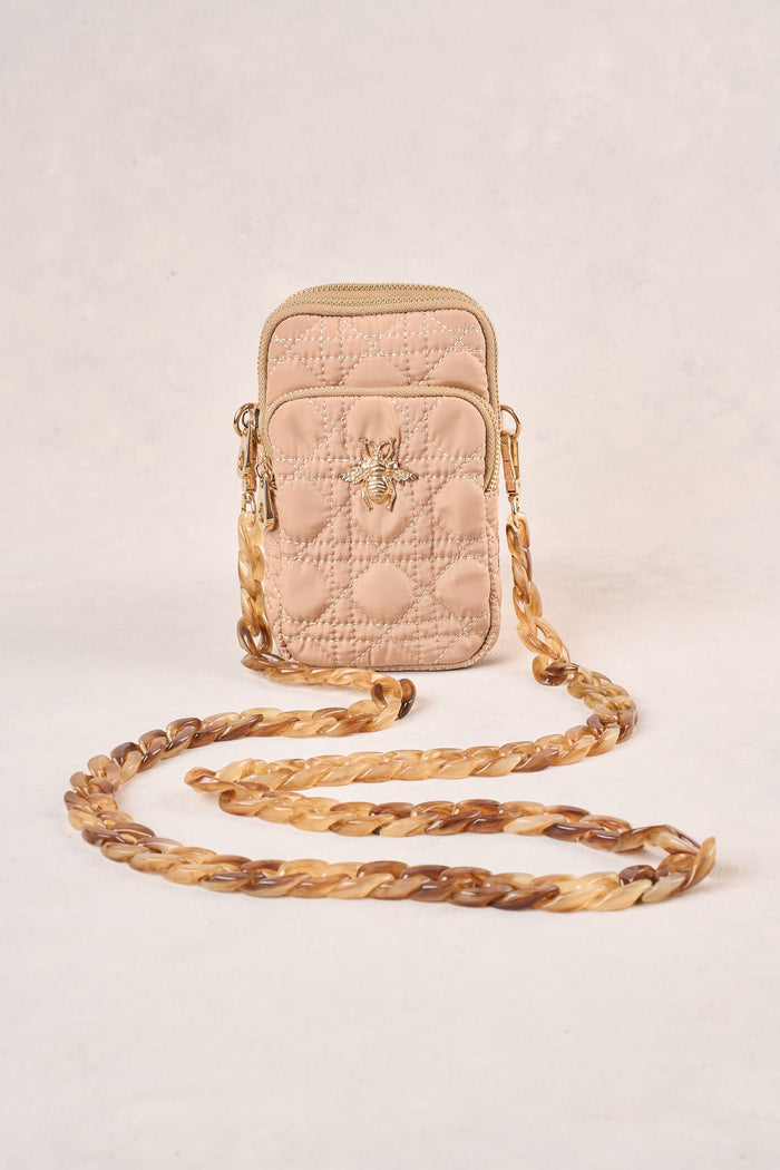 Quilted Phone Bag - Oatmeal