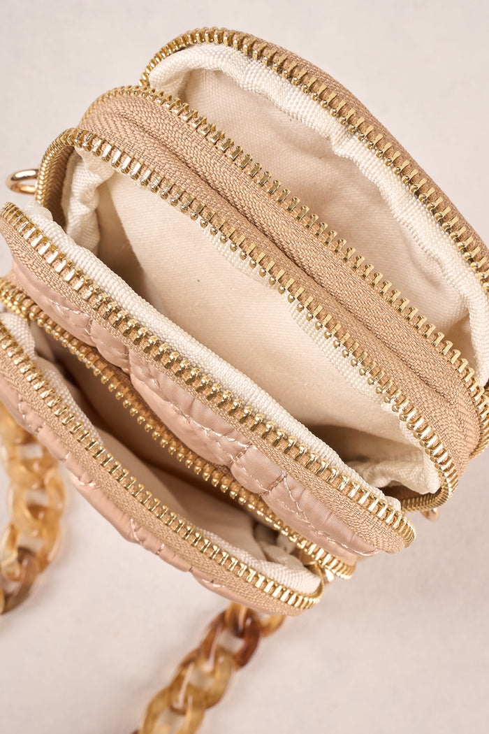 Quilted Phone Bag - Oatmeal