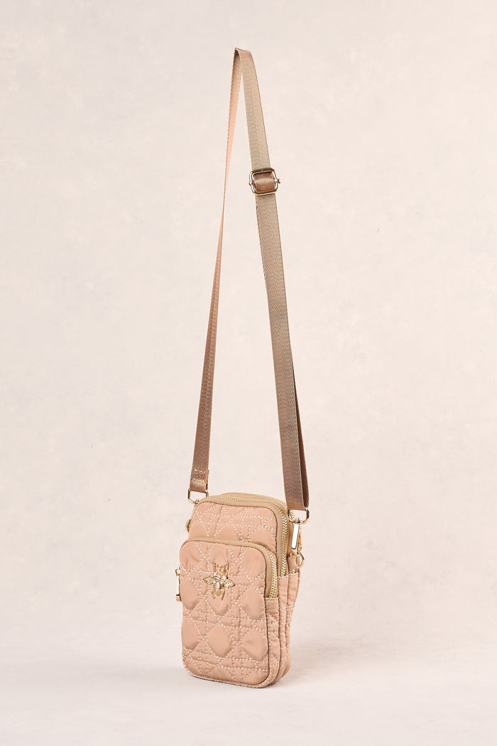 Quilted Phone Bag - Oatmeal