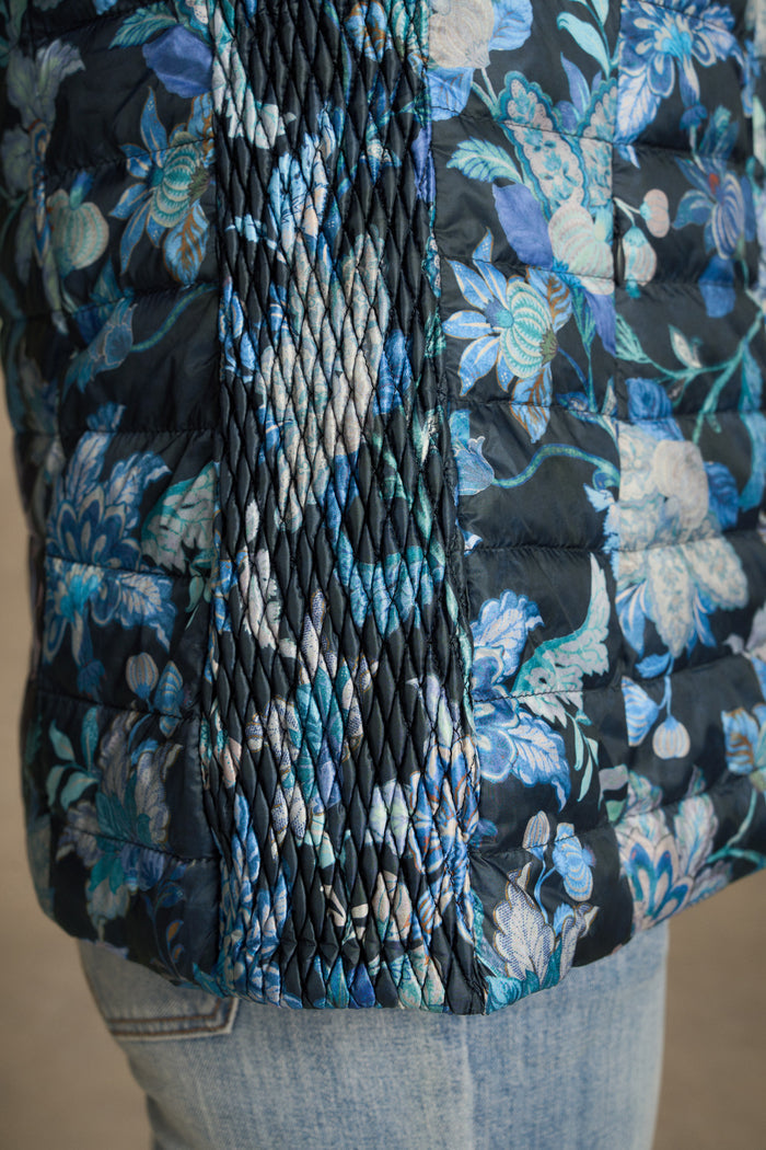 Quilted Reversible Puffer Vest - Floral Chintz Print
