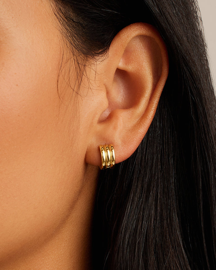 Reed huggies || option::18K Gold Plated