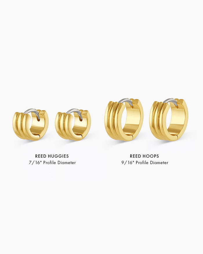 Reed huggies || option::18K Gold Plated