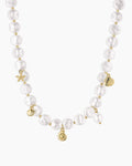Reese Pearl Mini Charm Necklace || option::18K Gold Plated