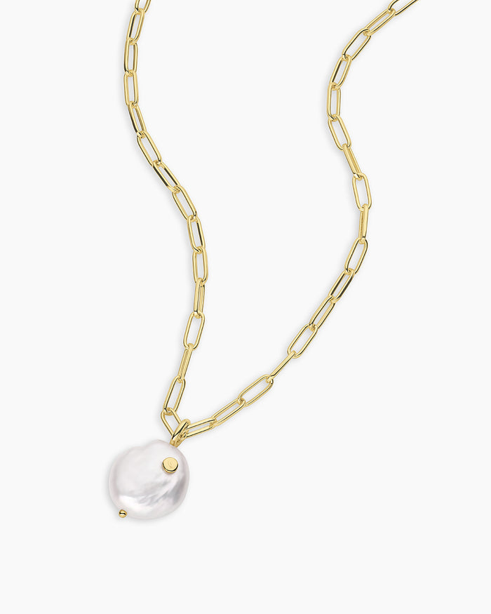 Reese Pearl Necklace || option::18K Gold Plated