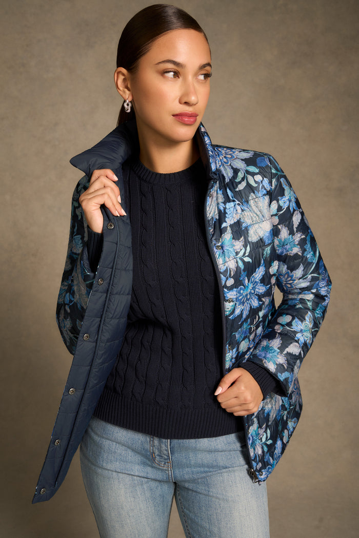 Reversible Puffer Jacket - Floral Chintz Print