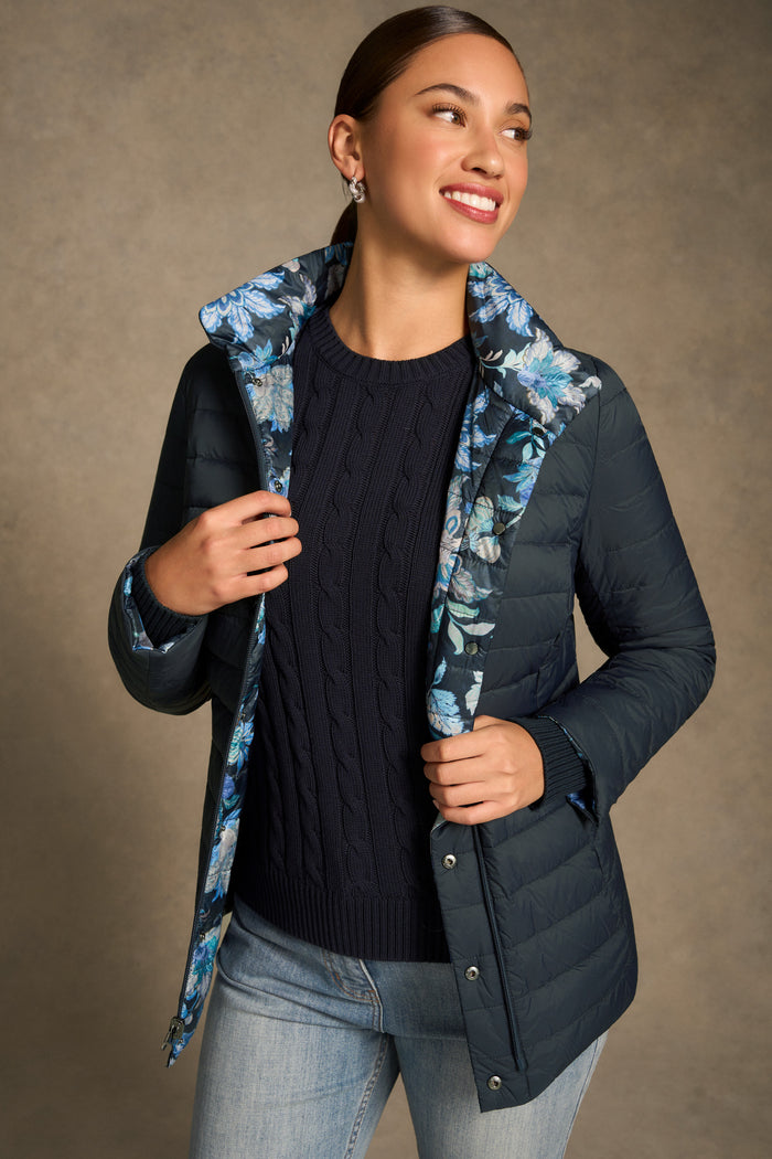 Reversible Puffer Jacket - Floral Chintz Print