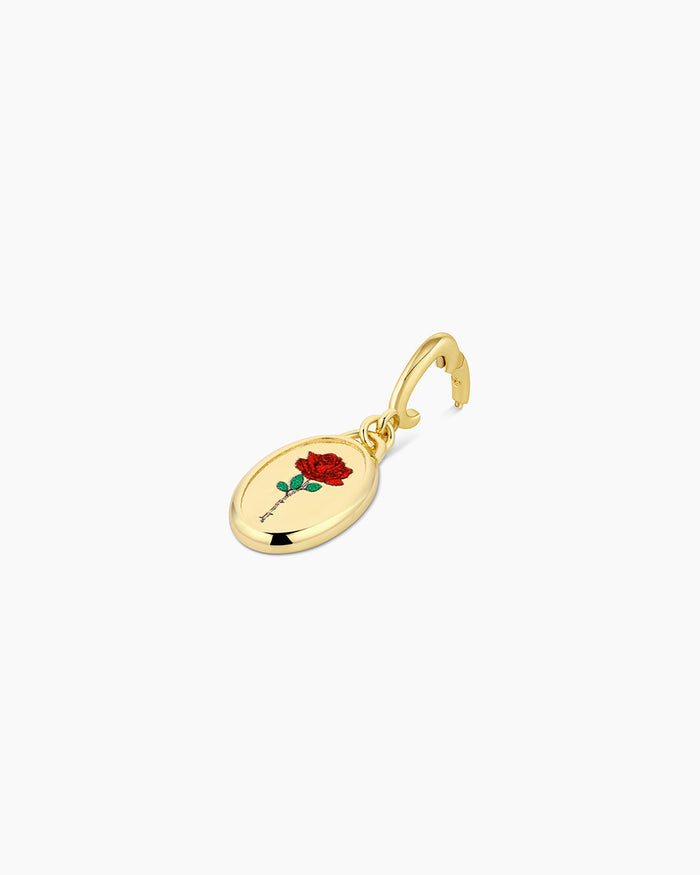 Rose Coin Parker Charm || option::18K Gold Plated