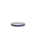 ROUND-CUT ETERNITY BAND IN LAB BLUE SAPPHIRE, STERLING SILVER