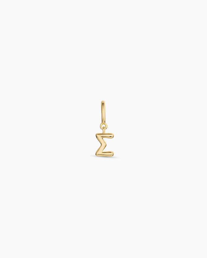 Ryder Greek Alphabet Charm || option::18K Gold Plated, Sigma