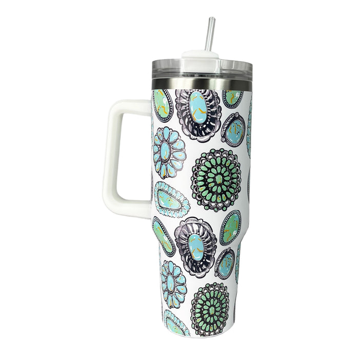 SC-4412-P Morgan Tumbler Concho White