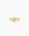 Scallop Mini Signet Ring || option::18K Gold Plated