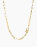 Scallop Padlock Necklace || option::18K Gold Plated