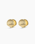 Scallop Wrap Huggies || option::18K Gold Plated