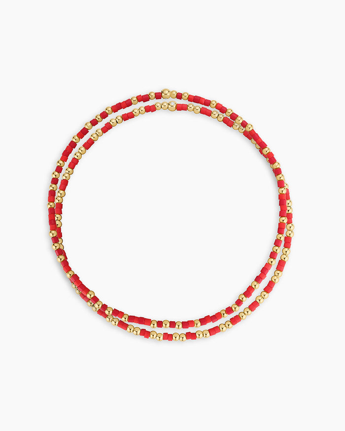 18K Gold Plated / Red