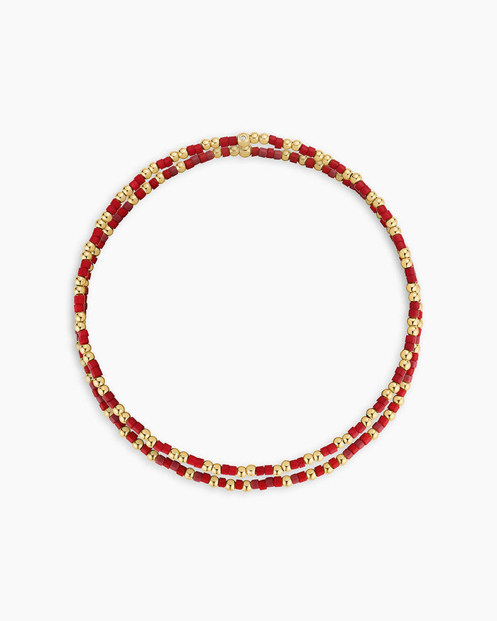 18K Gold Plated / Maroon