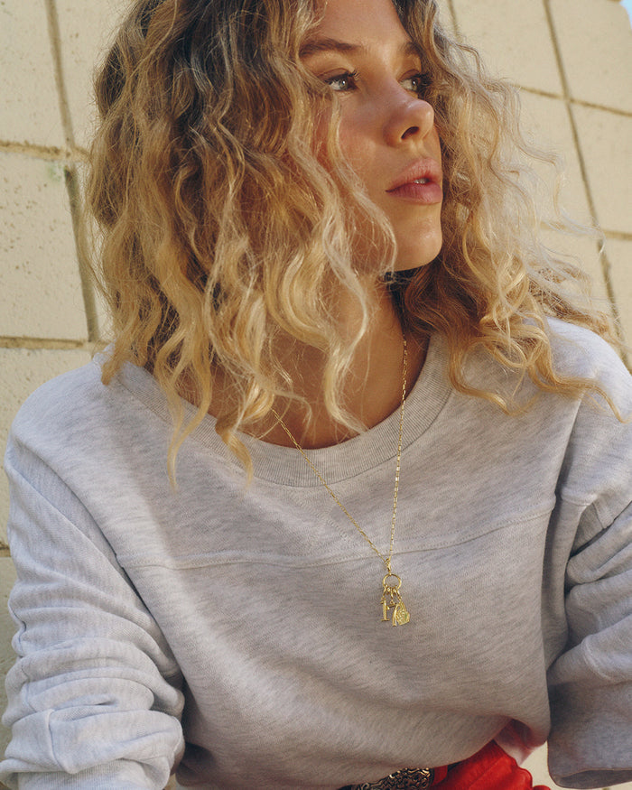 Scout Number Charm || option::18K Gold Plated, 0