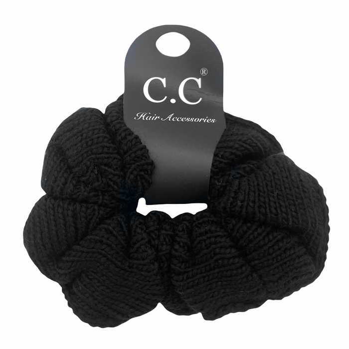 SCR-04 C.C KNIT SCRUNCHIE BLACK
