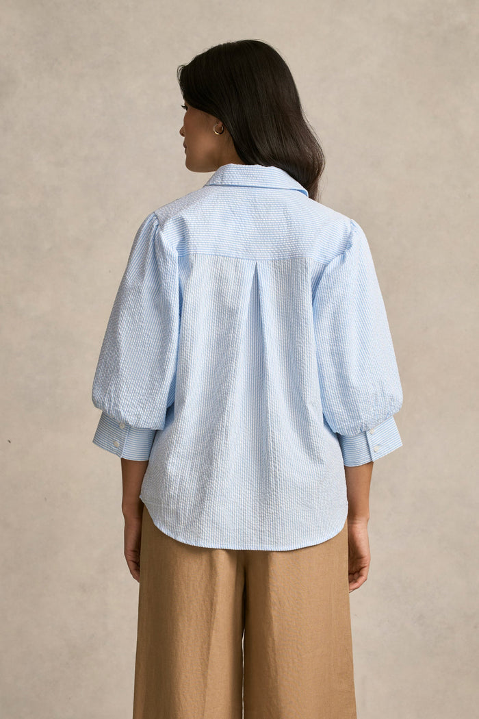 Seersucker Shirt - Blue Stripe