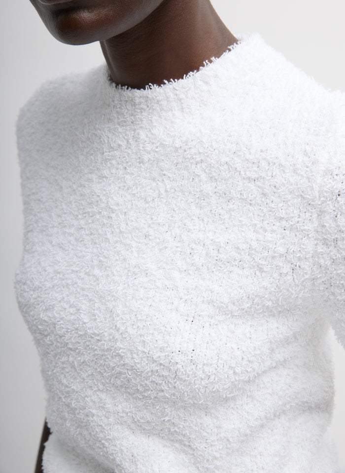 White Serviette Baby T-Shirt - closeup of neckline and fabric
