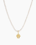 Shell Pearl Charm Necklace || option::18K Gold Plated