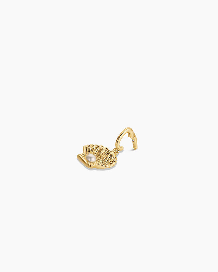 Shell Pearl Parker Charm || option::18K Gold Plated