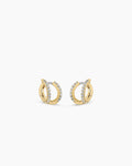 Shimmer Double Huggies || option::18K Gold Plated