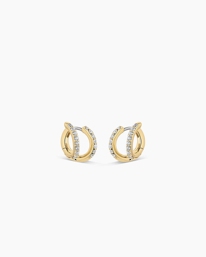 Shimmer Double Huggies || option::18K Gold Plated